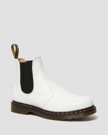 Dr Martens 2976 Yellow Stitch Smooth Leather Chelsea Cizmy Damske Biele | 5629-ICHEX